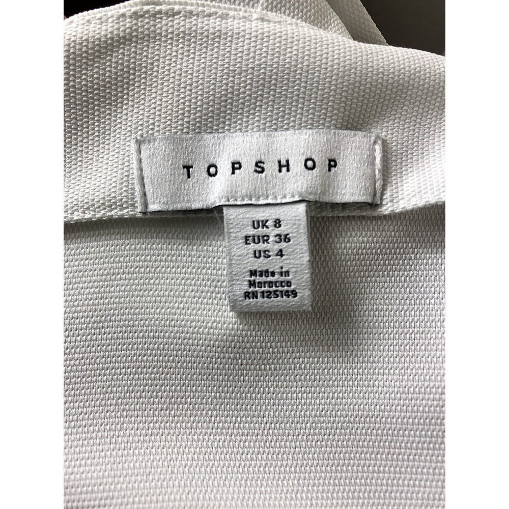 TOPSHOP Womens 4 White Overalls Jumpsuit Cropped *No Belt* - Picture 7 of 8